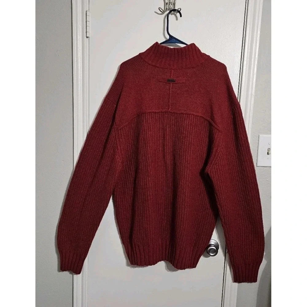 A.‎ Tiziano Lambswool Blend Chunky Long Sleeve Knit Sweater Men's 3XL Red Preppy